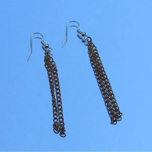 Gold chain earrings